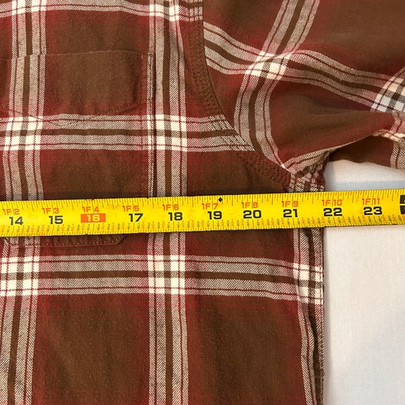 The North Face Mens M Red Brown Plaid Flannel Shirt Long Sleeve Button Down - Picture 6 of 7